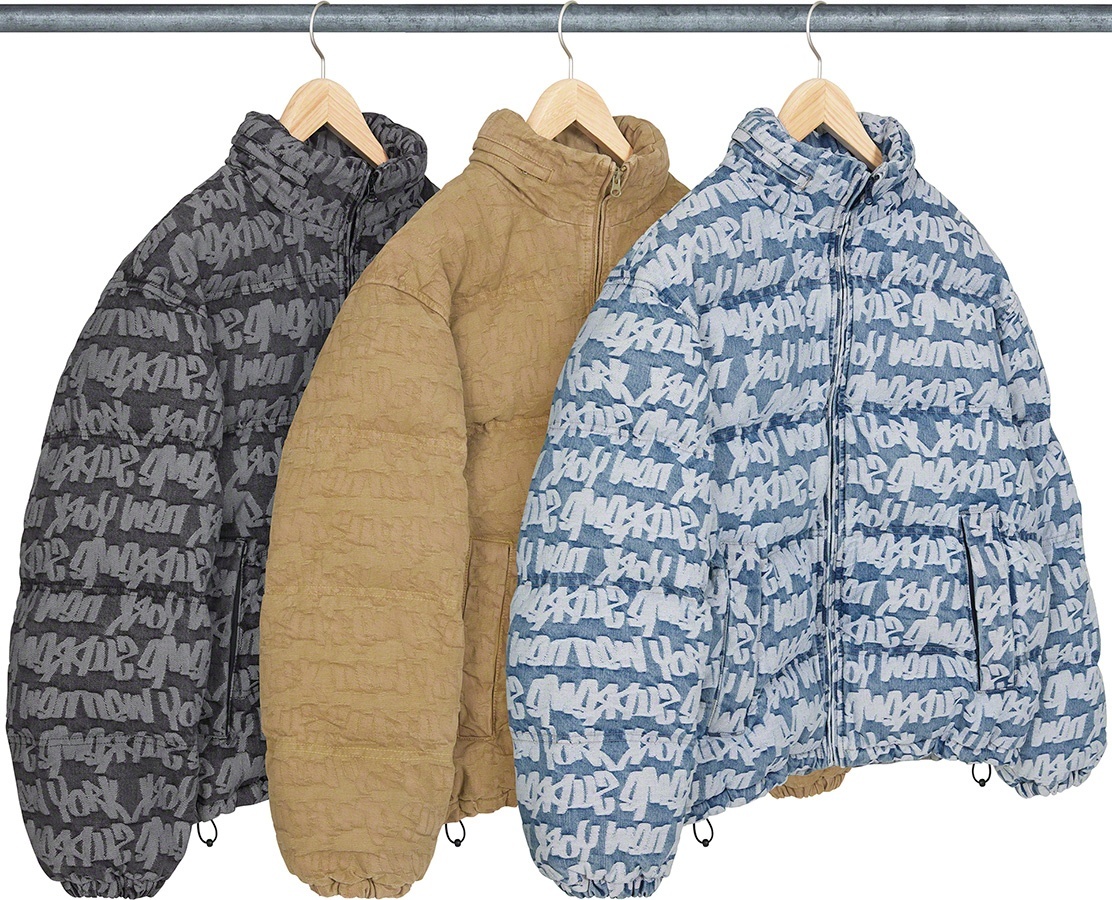 Fat Tip Jacquard Denim Puffer Jacket view 20